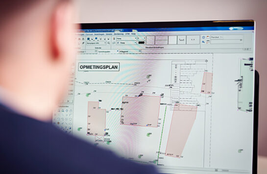 Opmetingsplan voor landmeters met Pythagoras CAD